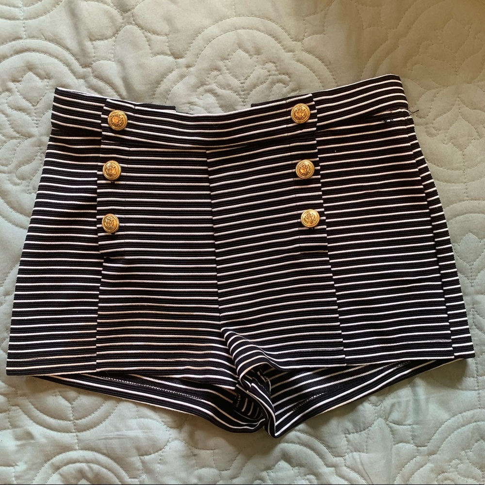 striped button up shorts from forever 21